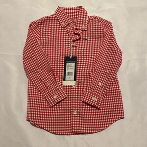 Vineyard Vines Red Gingham Kids Button Down Shirt